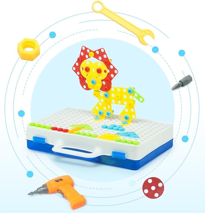 Educational Toys | Construction Drill Building Block Set | Mosaic Design Puzzles | 237 Pieces