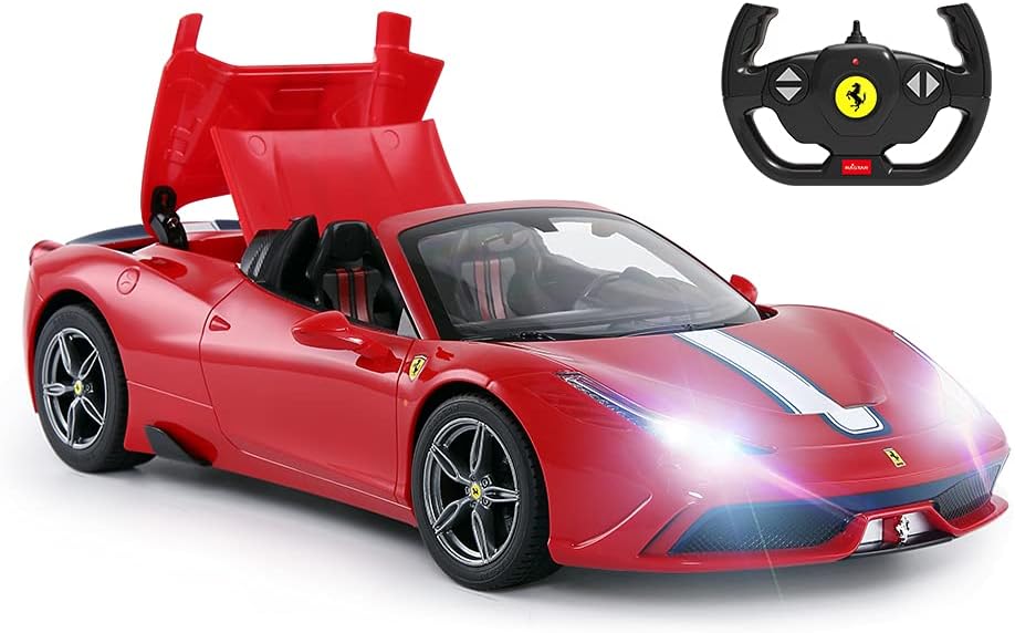Rastar RC Car | Radio Remote Control Car 1/14 Scale Ferrari 458 Special A, Model Toy Car for Kids, Auto Open & Close, Red