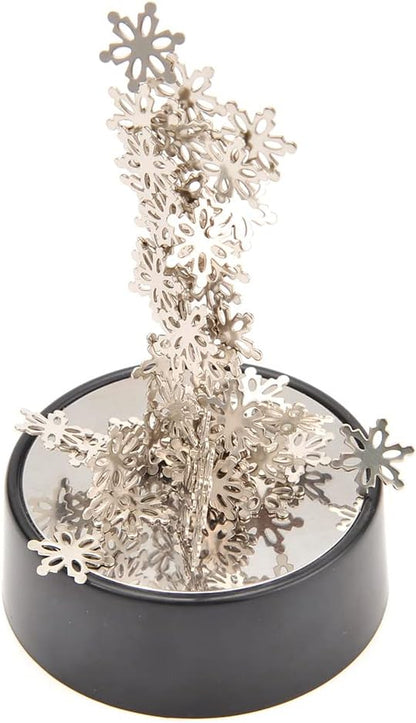 Magnetic Desktop Sculpture (Snowflakes) | Mini Magnetic Art Decoration for Desktop | Fun Stress Relief Office Gift