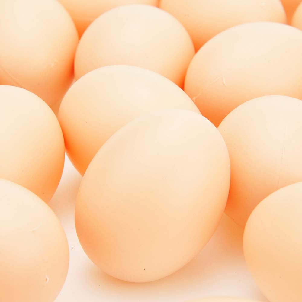 30 Pcs Plastic Eggs Toys, Toy Food DIY Easter Eggs, Real-Life Size Faux Pretend Play Food Play Kitchen Accessories, Realistic Chicken Eggs