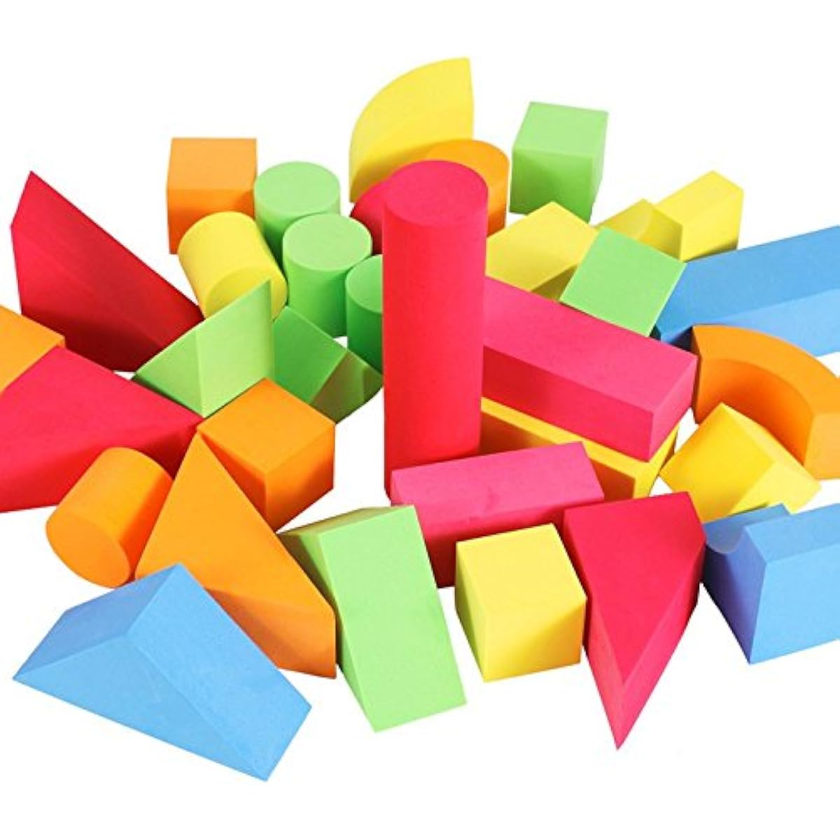 PowerTRC Foam Blocks for Toddler 1-3, 131 Pieces EVA Soft Building Blocks for Boys Girls, Baby Bath Early Learning Stacking Toys Gifts for Kids 18+ Months