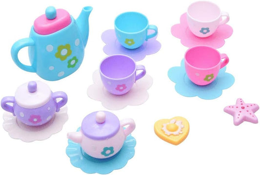 21 Pieces Royal Tea Party Set | 3" to 4" Kettle, Cups, Spoons, Saucers, Creamer, and Sugar Bowl for Delightful Tea Time