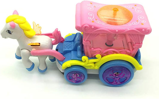 Walking Magic Pegasus Carriage Horse | Bump & Go Toy with Light & Music Sounds