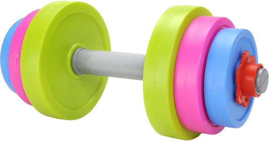 Dumbbell Toy Kids Workout Weights Set, Toddler Toy Pretend Play Lifting, Fitness & Exercise Gym Equipment, Fill Weights with Water or Sand, Beach Toys