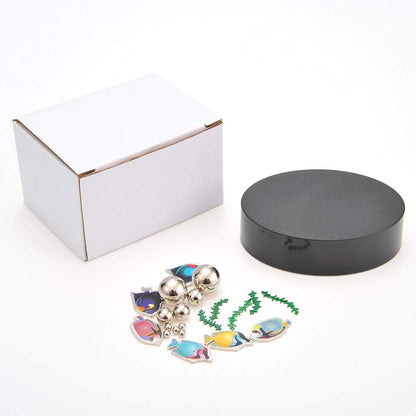 Magnetic Desktop Sculpture (Aquarium) | Mini Magnetic Art Decoration for Desktop | Fun Stress Relief Office Gift (2 Sets)