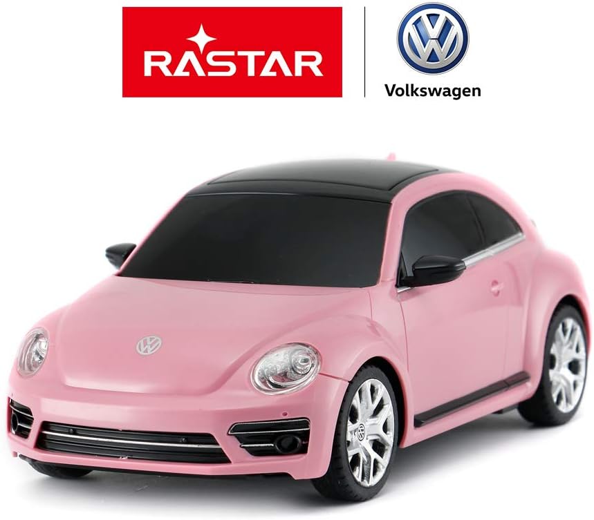 RASTAR Beetle Remote Control Car, 1:24 Scale Beetle RC Toy Car for Kids, Pink Beetle