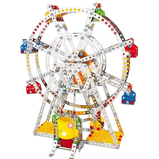 Metal Ferris Wheel Building Blocks Toy Set, Amusement Park Building Construction Toy for Boys Girls, Ferriswheel Educational Building Playset with Lights and Sound