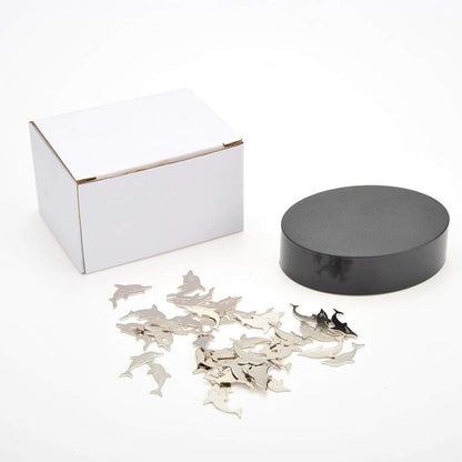 Magnetic Desktop Sculpture (Dolphins) | Mini Magnetic Art Decoration for Desktop | Fun Stress Relief Office Gift