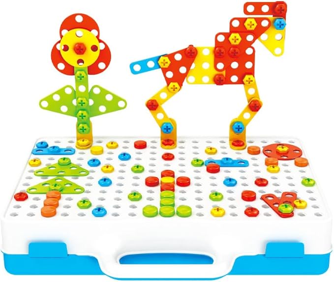 Educational Toys | Construction Drill Building Block Set | Mosaic Design Puzzles | 237 Pieces