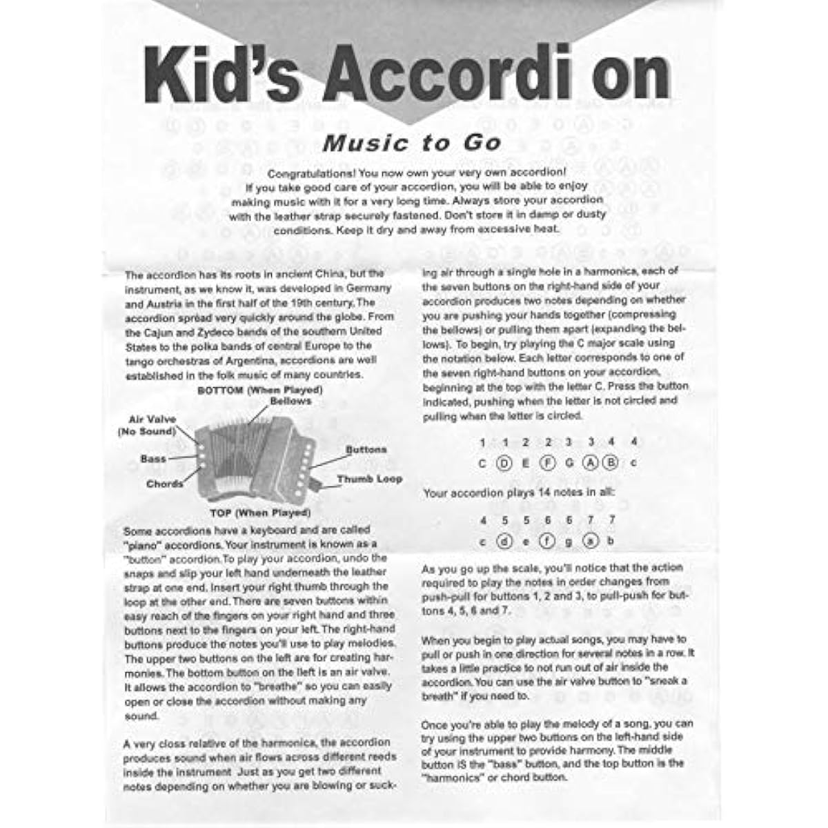 Kids Accordion, Musical Instruments for Kids Ages 9-12, Beginner Toddlers Children Mini Toy Accordian 10 Keys Button Control Light Weight (Red)