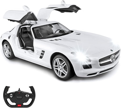 RASTAR Benz Remote Control Car |1:14 RC Mercedes Benz SLS AMG Model Car Toy Car for Kids, Open Doors by Manual - White 2.4GHz