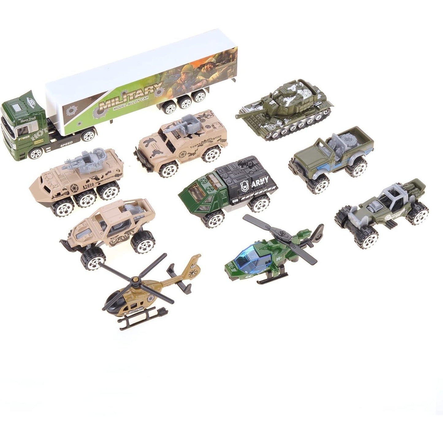 Army Toys for Boys 6-8 8-12, Die-Cast Army Military Vehicles Toys, Diecast Army Trucks and Cars with Carrier Truck, Kids Army Toys, Military Trucks for Boys