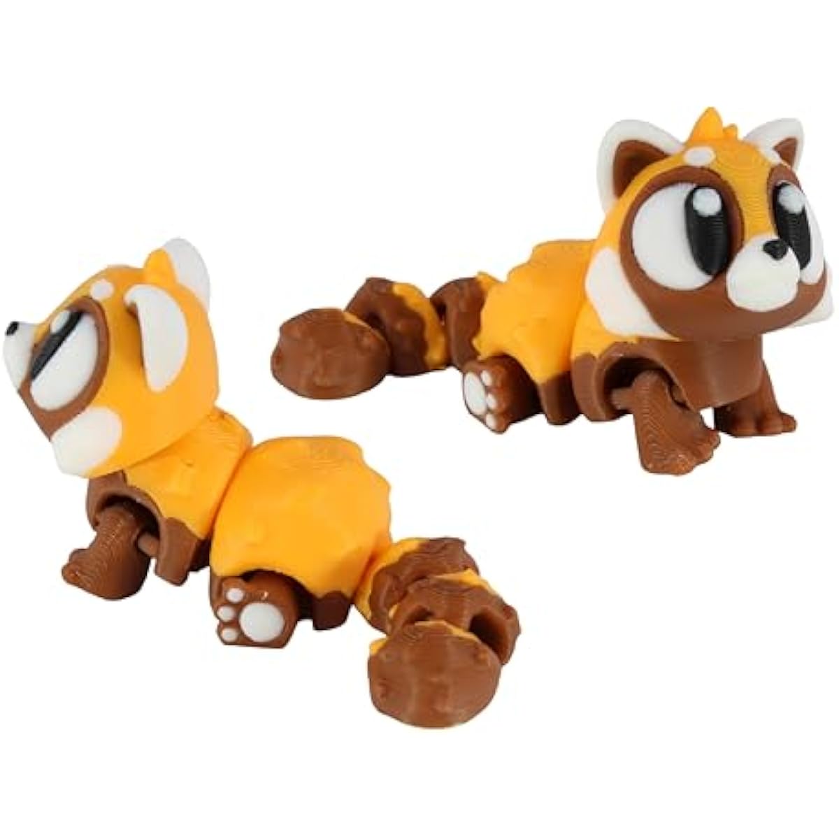 3D Printed Articulated Red Panda Fidget Toy 3 Pack – Flexible Cute Animal Desk Decor, Adult Collectible – 3D Printed in USA