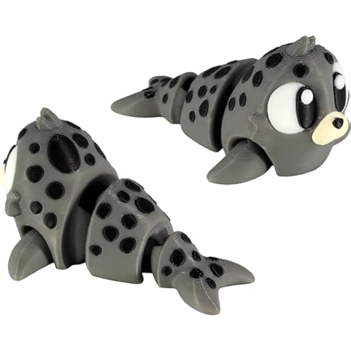 PowerTRC 3D Printed Articulated Seal Fidget Toy 3 Pack – Flexible Cute Animal Desk Decor, Adult Fidget Collectible – 3D Printed in USA