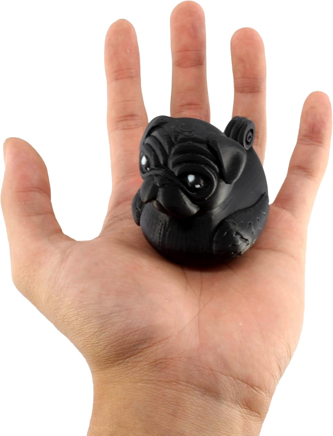PowerTRC Pug Duck Figurine – Duck for 4x4 Ducking, Fun Car Dashboard Accessory, Unique Pug Gifts, Ducks for Cars – 3D Printed in USA (Black)