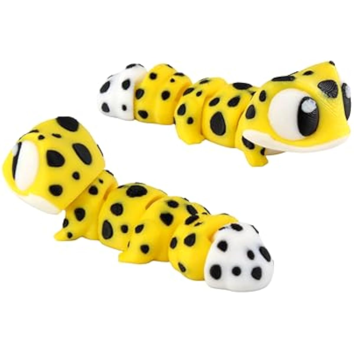 3D Printed Articulated Gecko Fidget Toy 3 Pack – Flexible Cute Animal Desk Decor, Adult Fidget Collectible – 3D Printed in USA