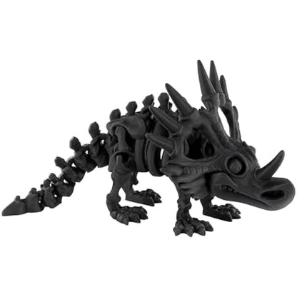 PowerTRC 3D Printed Skeleton Styracosaurus – Prehistoric Collectible Articulating Dinosaur 3D Figurine Desk Decoration for Teens and Adults, Made in USA
