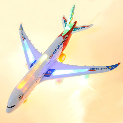 Kids Airplane Toys, Bump & Go Action Toddler Toy Airplane with LED Flashing Light, Music, Airplane Sound, Great Gift for Boys Girls Ages 3-12