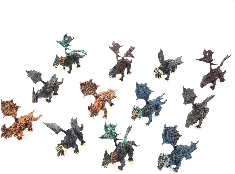 PowerTRC 12 Pack Deluxe 3D Dragon Action Figures in Jurassic-Inspired Hatching Eggs | Take Apart Puzzle Toy | Perfect for Kids' Party Favors and Bulk Toy Excitement!