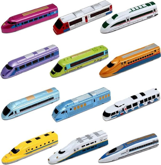 Bullet Train Toys Set for Toddlers Kids Boys, Pull Back City Subway Train High Speed Modern Locomotives Toys Set Party Favors Bulk Gifts for Ages 3 4 5 6 7 8 9 (12 Pcs)