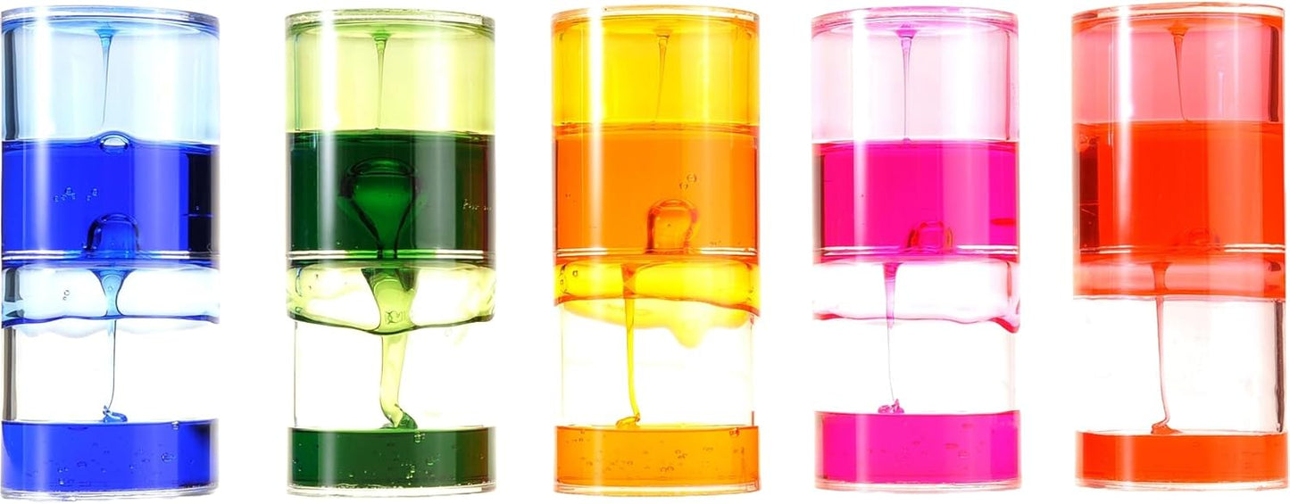 Liquid Motion Spiral Timer Fidget Calming and Soothing Desktop Toy Sensory Visual Toy Beautiful Ooze Tube for Autism, Anxiety & ADHD