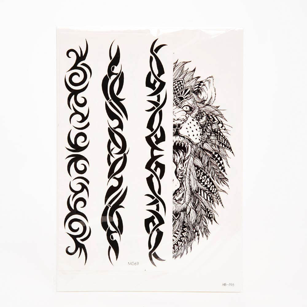 PowerTRC Temporary Tattoo Stickers, 16 Sheets Body Arm Chest Shoulder Tattoos For Men And Women, Tattoos For Halloween, Parties, Festivals. Unique Designs Animals, Symbols, And More
