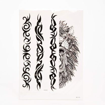 PowerTRC Temporary Tattoo Stickers, 16 Sheets Body Arm Chest Shoulder Tattoos For Men And Women, Tattoos For Halloween, Parties, Festivals. Unique Designs Animals, Symbols, And More