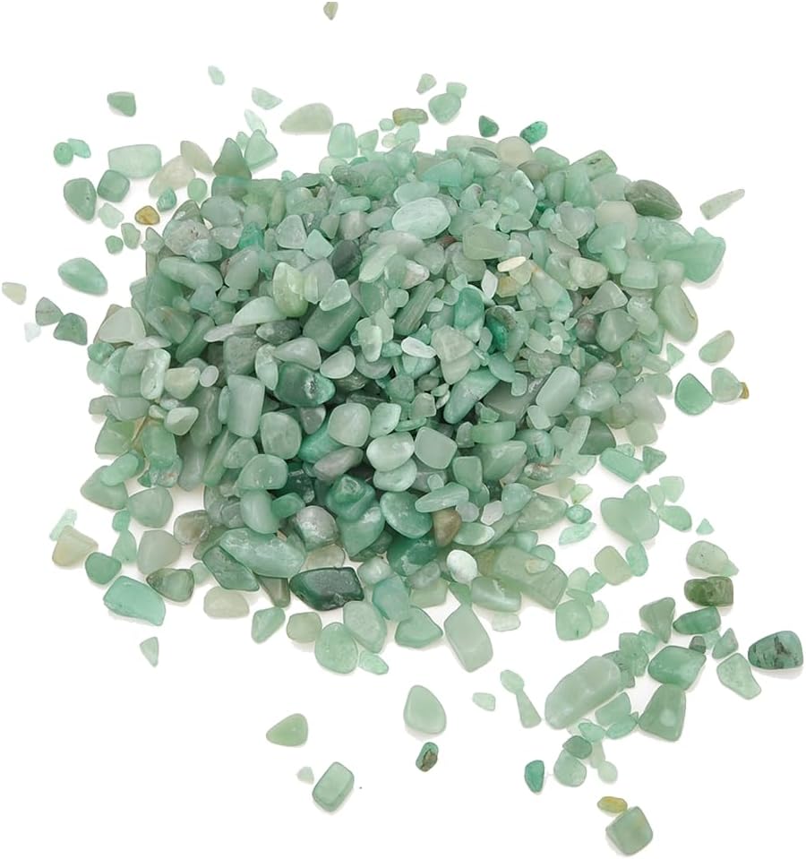 Crystals Gem Stones Decorative Rocks for Vase, Tumbled Turquoise Crystal Chips Bulk Healing Stones Fish Tank Gravel Filler Vase Filler Plants Decor 1 lb