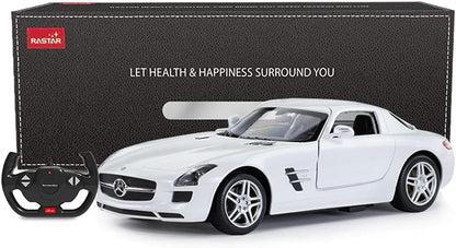 RASTAR Benz Remote Control Car |1:14 RC Mercedes Benz SLS AMG Model Car Toy Car for Kids, Open Doors by Manual - White 2.4GHz