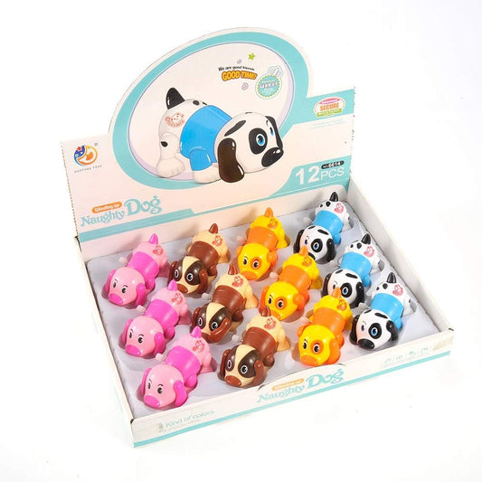 Wind-Up Colorful Dog Toys | Set of 12 Miniature Wind-Up Dogs | Fun Novelty Toys for Kids | Party Favors & Gift Ideas