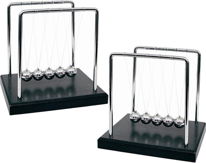 2 Pack Newtons Cradle Balance Balls 7 1/4" | Science Physics Gadget | Desk Toys & Accessories