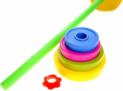 Barbell Kids Weight Set - Adjustable Toddler Weight Set & Kids Workout Equipment for Beginner Gym Exercise, Fitness, Ideal for Weightlifting & Powerlifting Training