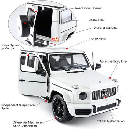 RASTAR Off-Road Remote Control Car, 1:14 Mercedes-AMG G63 R/C Off-Roader Toy Car, Doors Open/Working Lights - White/2.4Ghz