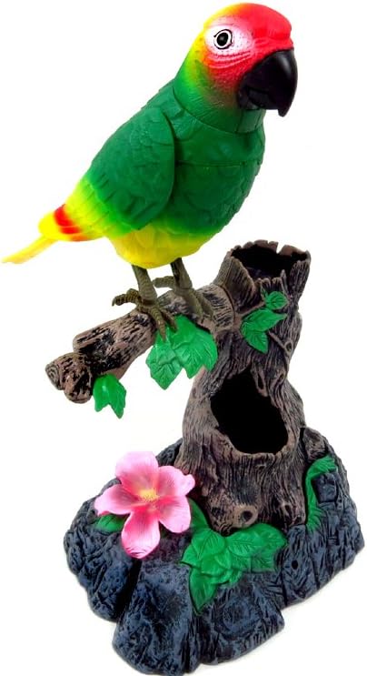 Talking Parrot Toy, Talking Bird Toy Electronic Animal Pets Home Office Decoration Sound Activated Kids Birthday Gift