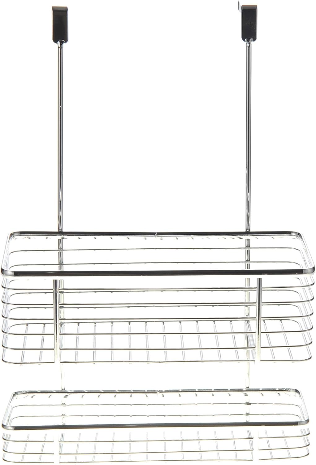 Chrome Storage with Two Shelves, Kitchen Organizer Basket, Over The Cabinet Rack