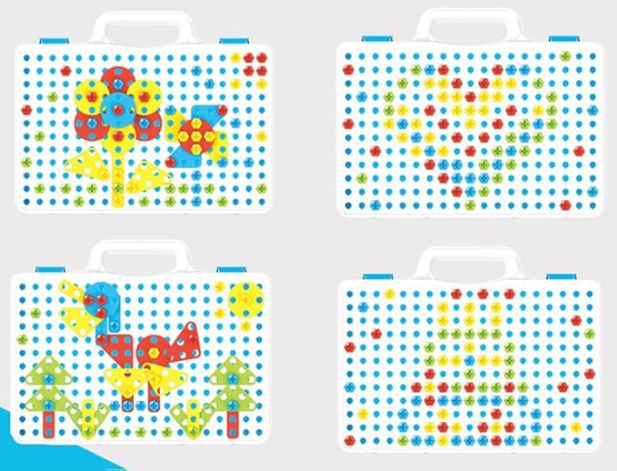 Educational Toys | Construction Drill Building Block Set | Mosaic Design Puzzles | 237 Pieces