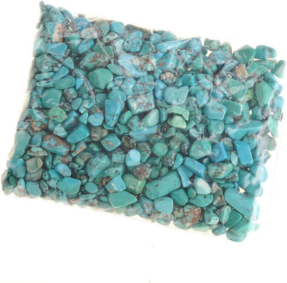 Crystals Gem Stones Decorative Rocks for Vase, Tumbled Turquoise Crystal Chips Bulk Healing Stones Fish Tank Gravel Filler Vase Filler Plants Decor 1 lb