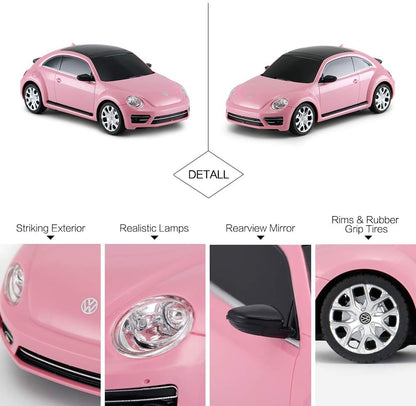 RASTAR Beetle Remote Control Car, 1:24 Scale Beetle RC Toy Car for Kids, Pink Beetle