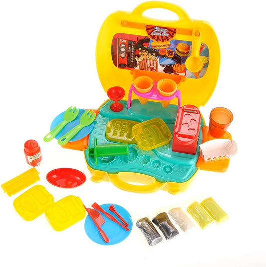 Travel Case Playset | Portable Pretend Play Kitchen Set for Kids | On-The-Go Imagination | Fast Food Play Set for Fun & Creative Role Play