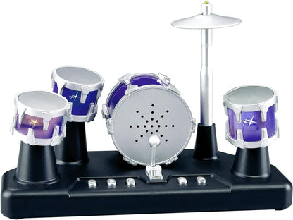 Finger Drum Set Mini Electric Small Desktop Fun Novelty Accessories Instrument Game Party Favor with Lights & Sounds for Kids Adults
