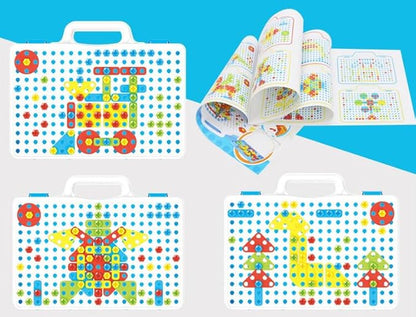 Educational Toys | Construction Drill Building Block Set | Mosaic Design Puzzles | 237 Pieces