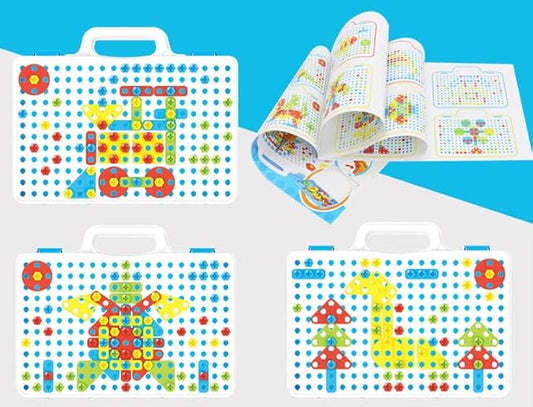 Educational Toys | Construction Drill Building Block Set | Mosaic Design Puzzles | 237 Pieces