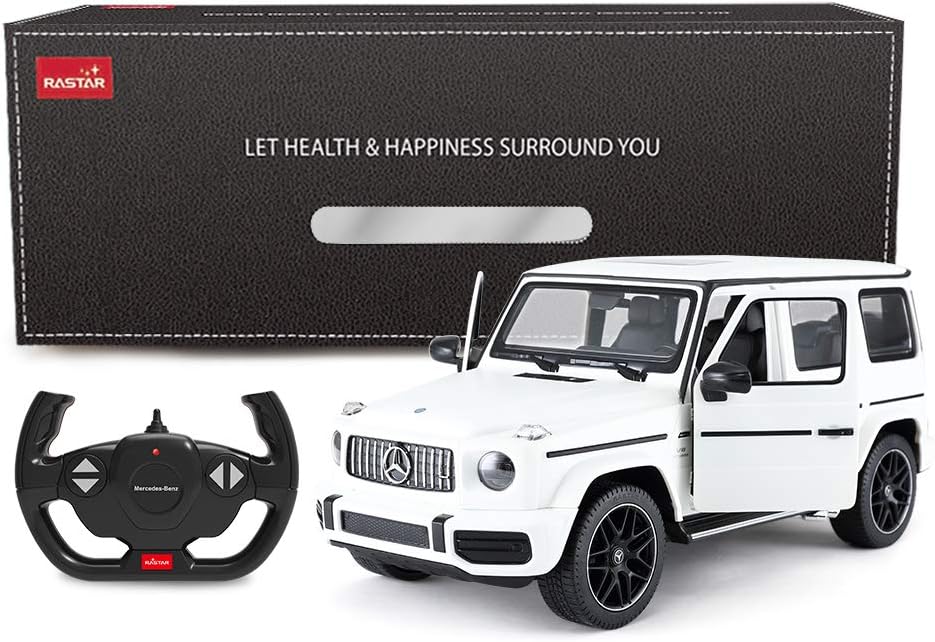 RASTAR Off-Road Remote Control Car, 1:14 Mercedes-AMG G63 R/C Off-Roader Toy Car, Doors Open/Working Lights - White/2.4Ghz