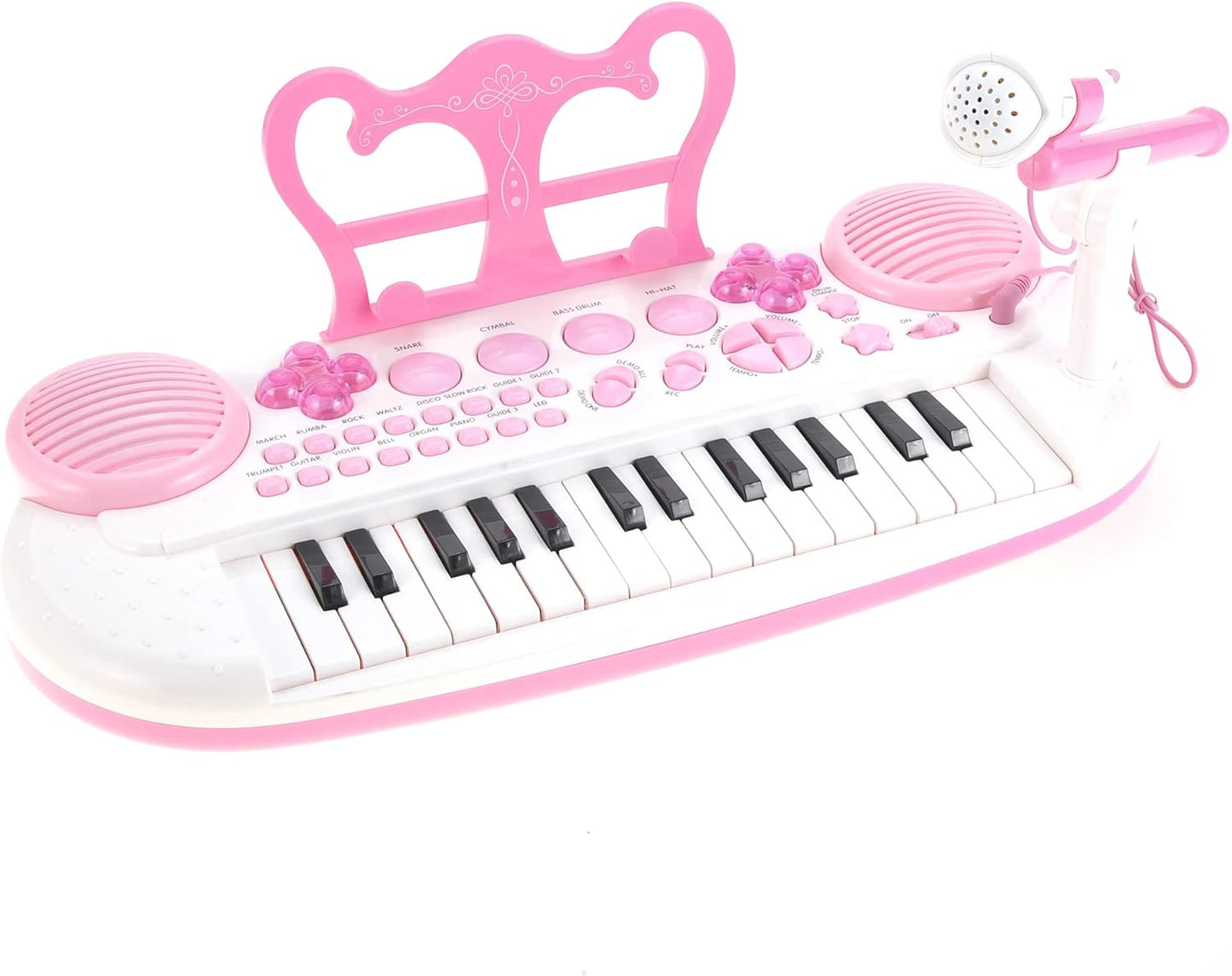 Piano Keyboard for Kids | 31 Keys | Fun Lights and Music | Comes with Microphone and Stand