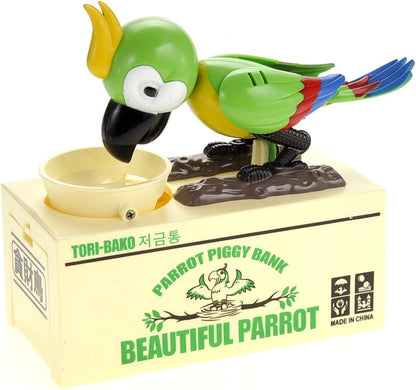 Parrot Coin Bank for Kids, Cute Money Bank for Boys and Girls, Savings Piggy Bank | Fun Gift for Kids and Adults