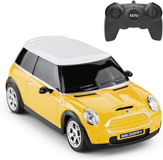 RASTAR Mini Cooper Model, 1:24 RC Cars Toy Mini Cooper Remote Control Car RC Mini Cooper Car Toy for Kids, Yellow