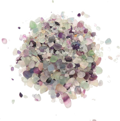 Crystals Gem Stones Decorative Rocks for Vase, Tumbled Turquoise Crystal Chips Bulk Healing Stones Fish Tank Gravel Filler Vase Filler Plants Decor 1 lb