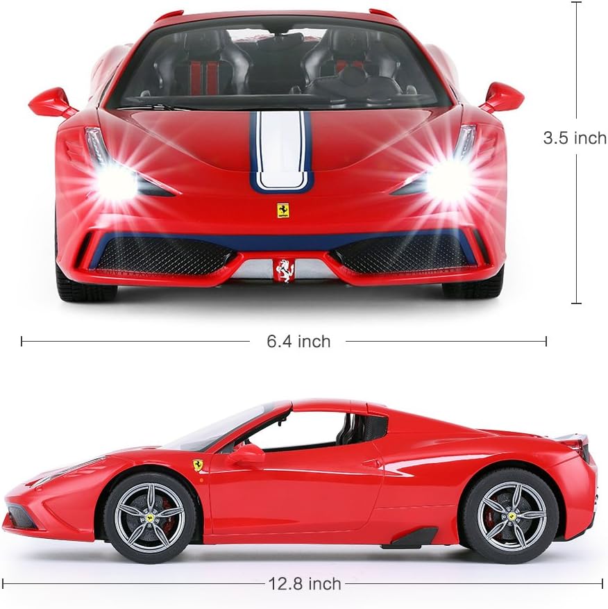 Rastar RC Car | Radio Remote Control Car 1/14 Scale Ferrari 458 Special A, Model Toy Car for Kids, Auto Open & Close, Red