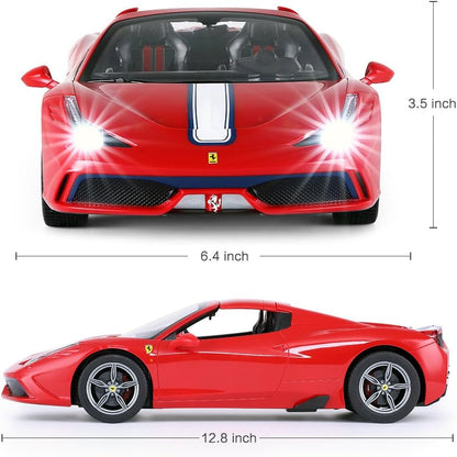 Rastar RC Car | Radio Remote Control Car 1/14 Scale Ferrari 458 Special A, Model Toy Car for Kids, Auto Open & Close, Red