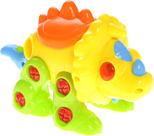 PowerTRC Take-A-Part Educational Triceratops Building Dinosaur with Lights & Sound | Construction Toy Set with 2 Screwdrivers for Kids